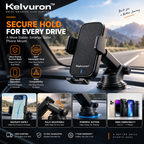 KELVURON™ VisionDock X9 3-in-1 Wireless Charging Car Phone Mount