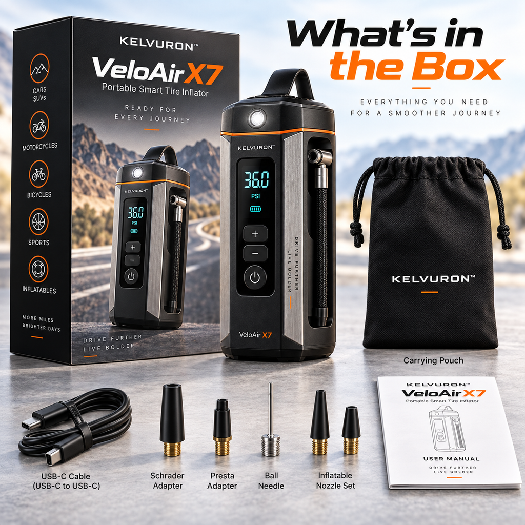Kelvuron™ VeloAir X7 Portable Smart Tire Inflator