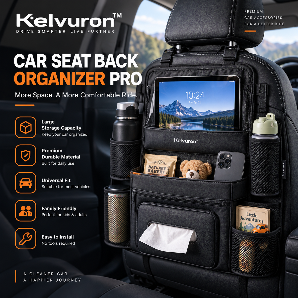 KELVURON™ Car Seat Back Organizer Pro