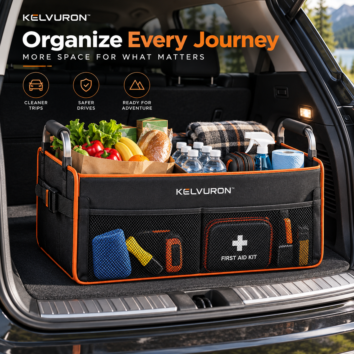 KELVURON™ RoadNest T7 Foldable Trunk Organizer