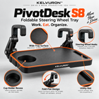 KELVURON™ PivotDesk S8 Foldable Steering Wheel Tray