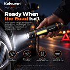 Kelvuron™ DriveCore Escape Torch  Compact Rechargeable Vehicle Emergency Light & Escape Tool