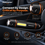 Kelvuron™ DriveCore Escape Torch  Compact Rechargeable Vehicle Emergency Light & Escape Tool