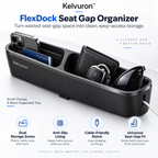Kelvuron™ FlexDock Seat Gap Organizer  Premium Car Seat Gap Storage Dock
