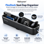 Kelvuron™ FlexDock Seat Gap Organizer  Premium Car Seat Gap Storage Dock