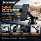 KELVURON™ VisionDock X9 3-in-1 Wireless Charging Car Phone Mount